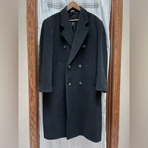Mario Valente Men's Wool&Cashmere Black Double-Breasted Coat Size 40